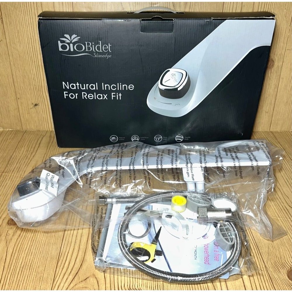 Bio Bidet, SlimEdge Simple Bidet Toilet Attachment in White with Dual Nozzle